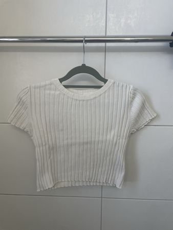 H&M Ripp-Top Weiss, Grösse 146/152, wie neu, ideal für den S