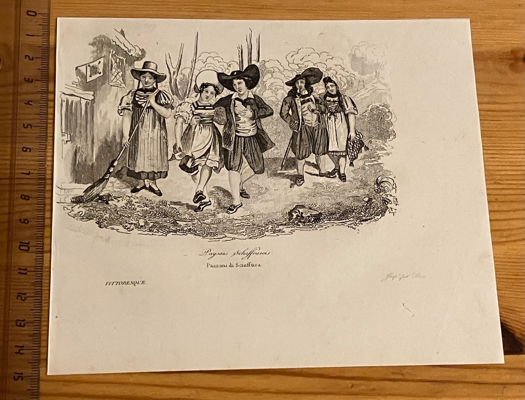 Incisioni: Schaffhauser Tracht: Stich 1838 – Usato da Aarau venduto da luck123