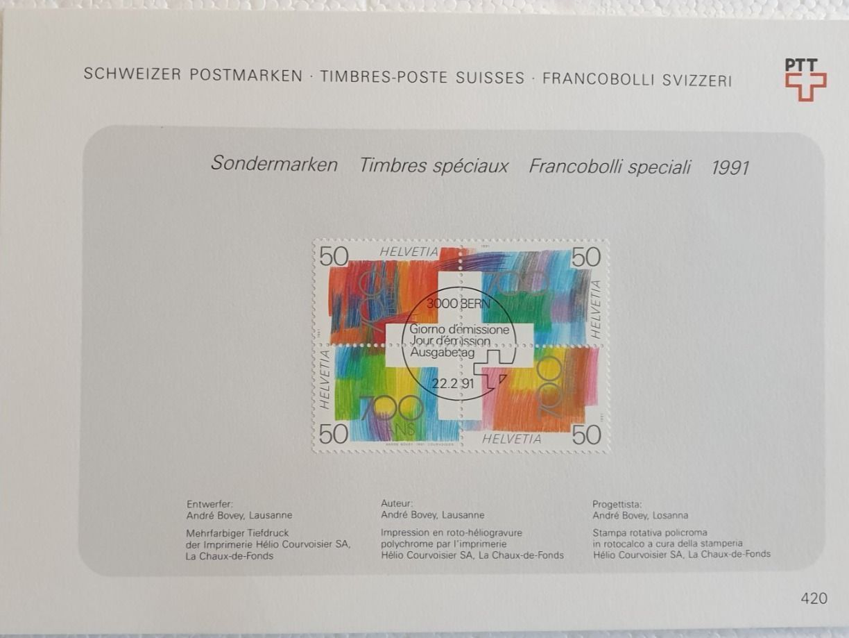 Tutti i francobolli: (510) «700 Jahre Eidgenossenschaft» – Usato da Schwarzhäusern venduto da Inot3
