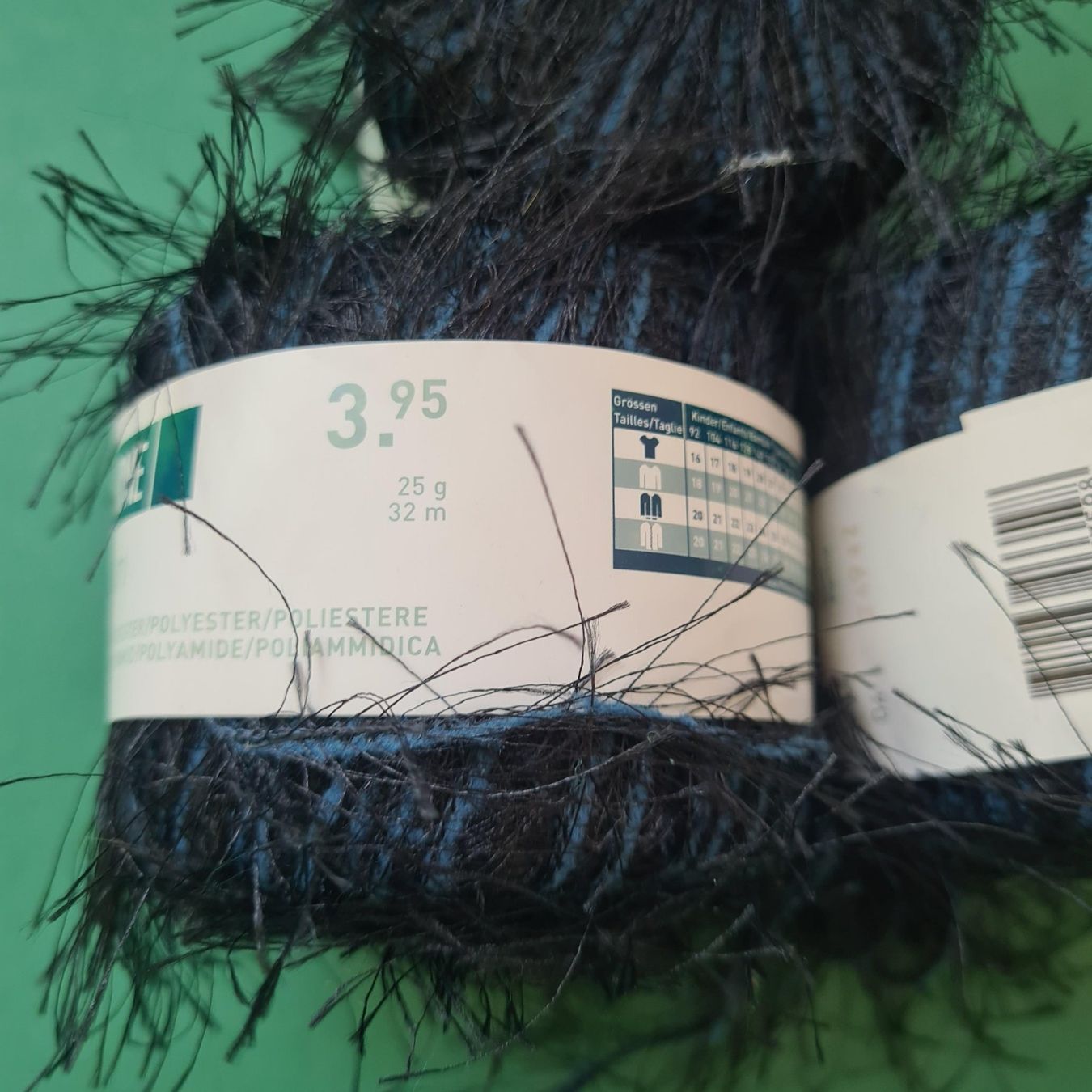 Lana: 3x HOME HAITI Plüschgarn schwarz/blau, neu – Nuovo e nell'imballaggio originale da Urdorf venduto da sumrum 2