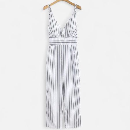 White Striped Jumpsuit