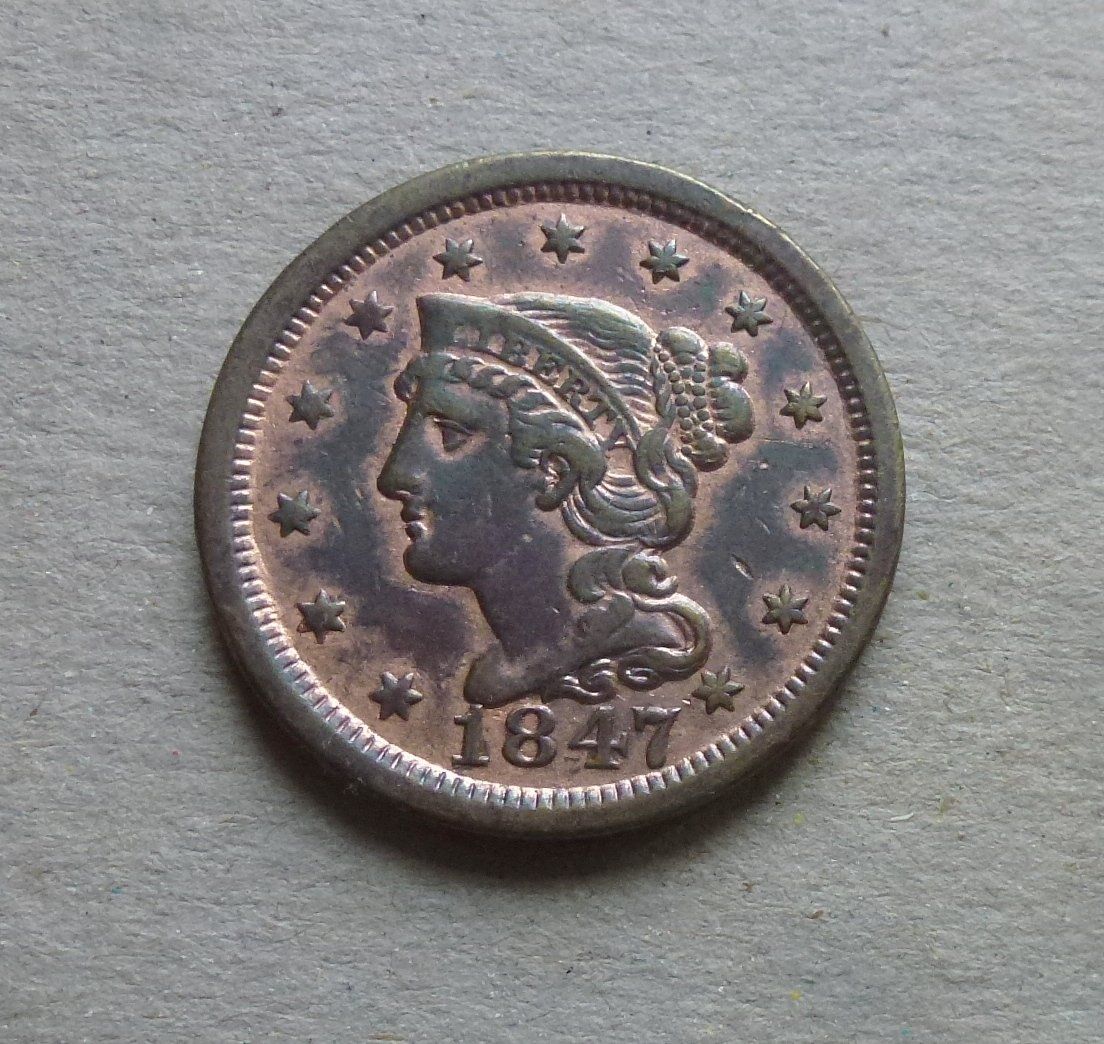 Alle Münzen: USA ++ 1 Cent 1847, gute Erhaltung – Gebraucht aus Walkringen von Casablanca777