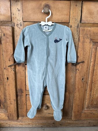 Pyjama bébé en velours petit bateau t. 12 mois (74cm)