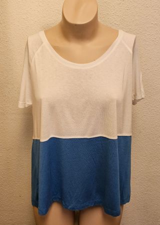H&M Damen Tunika / Oversize-Shirt Weiß-Blau – Gr. M – NEU mi