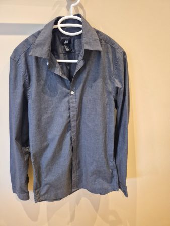 Herrenhemd H&M dunkelgrau Grösse S