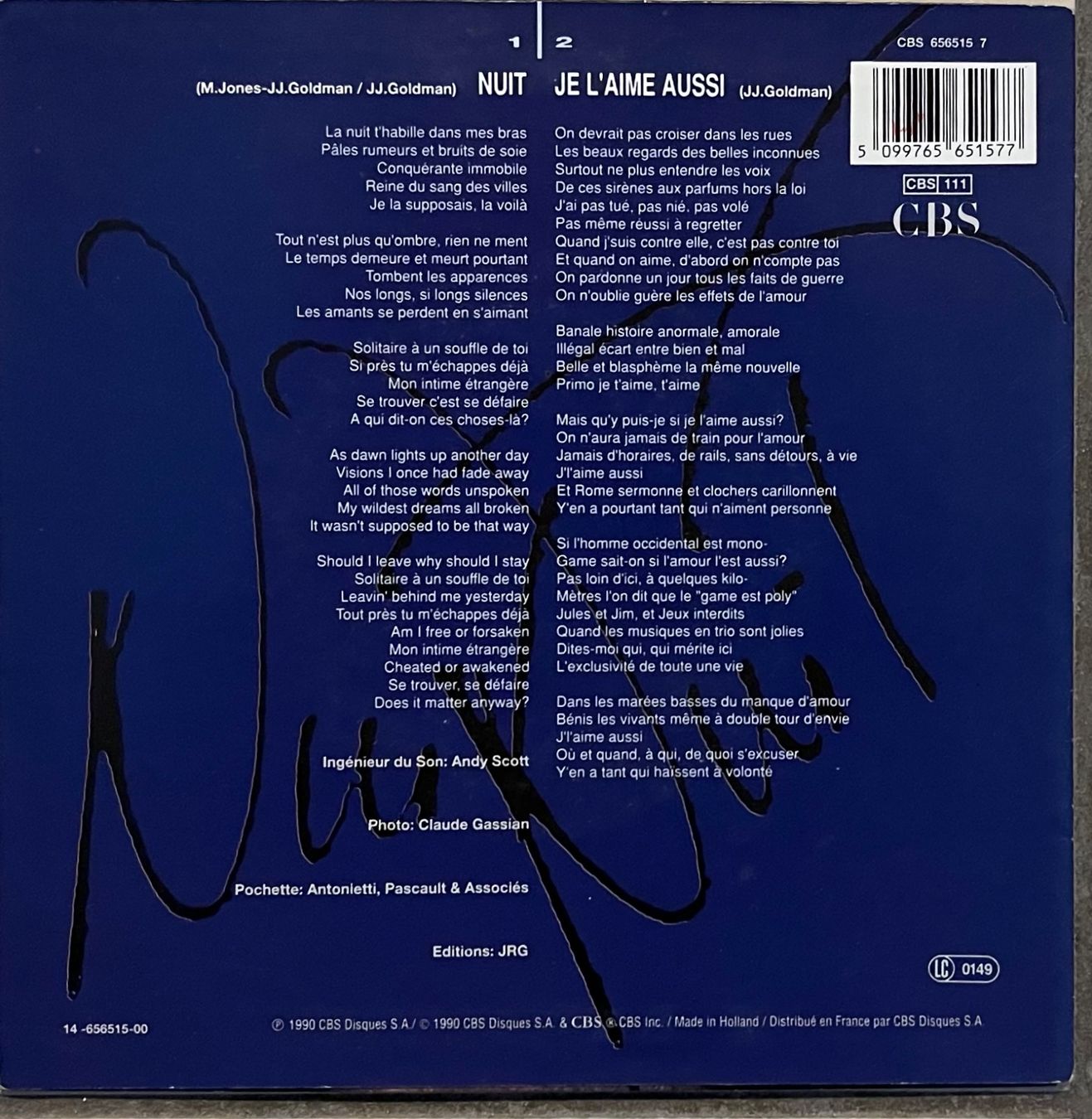Dischi in vinile: FREDERICKS GOLDMAN JONES - NUIT – Usato da Bussigny venduto da vinyl-pas-cher 1