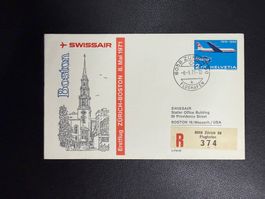 Swissair Erstflugbrief Zürich-Boston 1971