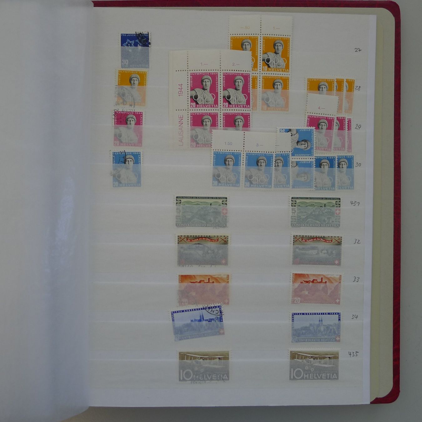 Alle Briefmarken: 1907-1944, LAGERBUCH CH-Marken, postfrisch ** + gestempelt! – Gebraucht aus Sursee von Luzernerraute 8