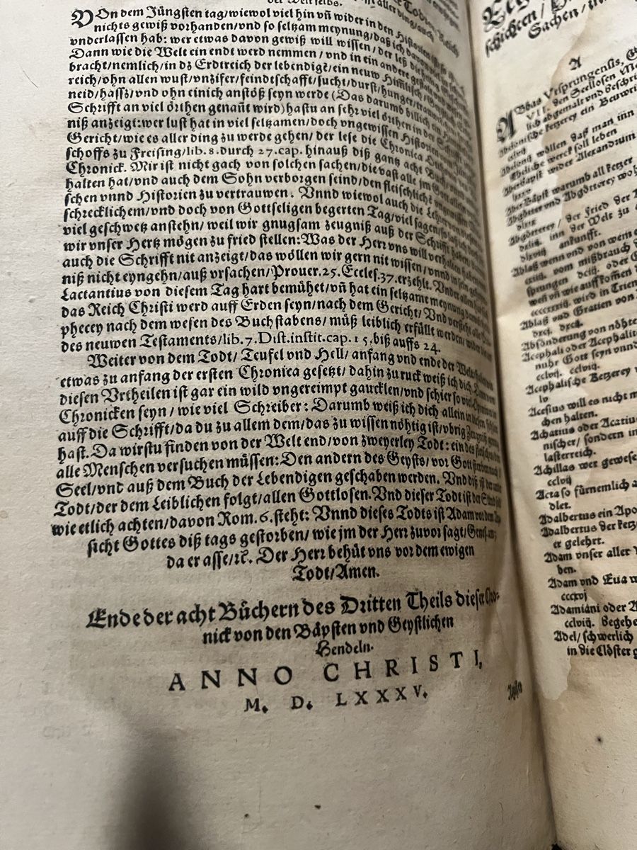 Libri:  Chronik der Welt 1585 Einband restauriert Basel – Usato da Oftringen venduto da Ramsesundosiris 4