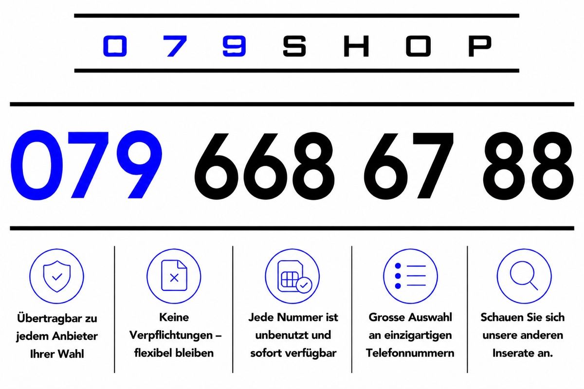 Swisscom PrePaid-Karten: Swisscom Prepaid Premium Nummer – Neu und originalverpackt aus Rotkreuz von 079shop