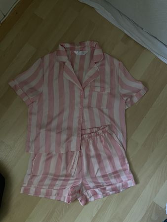 Sommerlicher Pyjama Shorty Rosa/Weiss, Grösse 2XS
