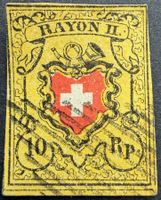 Rayon II gelb Zst16II 3seitig vollrandig Stein B1 SBK 675.-