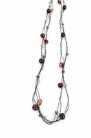 Lange braune Kette Perlen