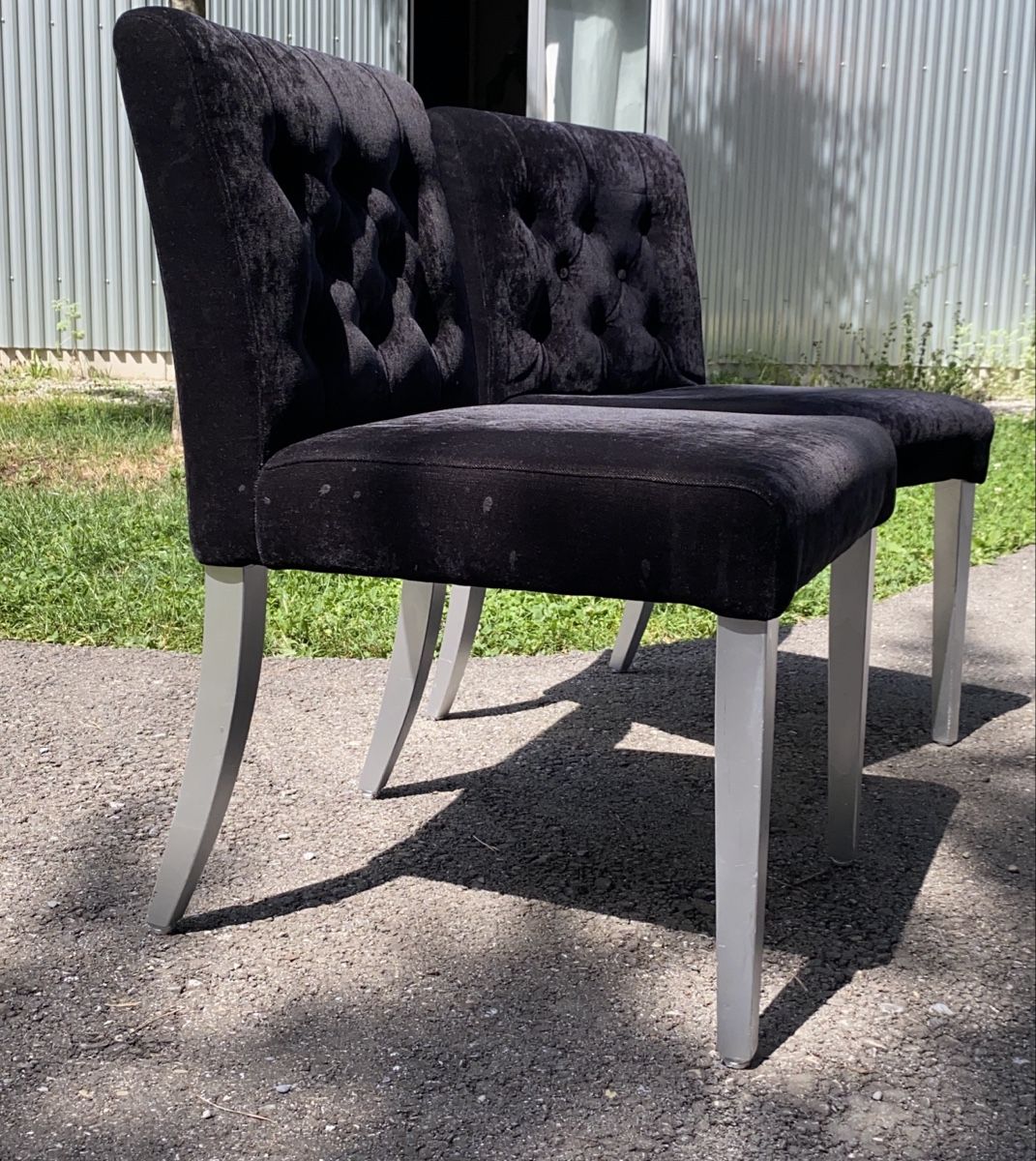 Stühle: 2er Set Samt-Stühle schwarz – Gebraucht aus Zürich von zoflora 1