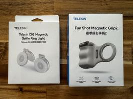 Telesin Fun Shot - Magnetic Grip 2 & Beauty Fill Light - NEU