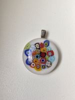 Anhänger Millefiori Glas rund mehrfarbig 30 mm