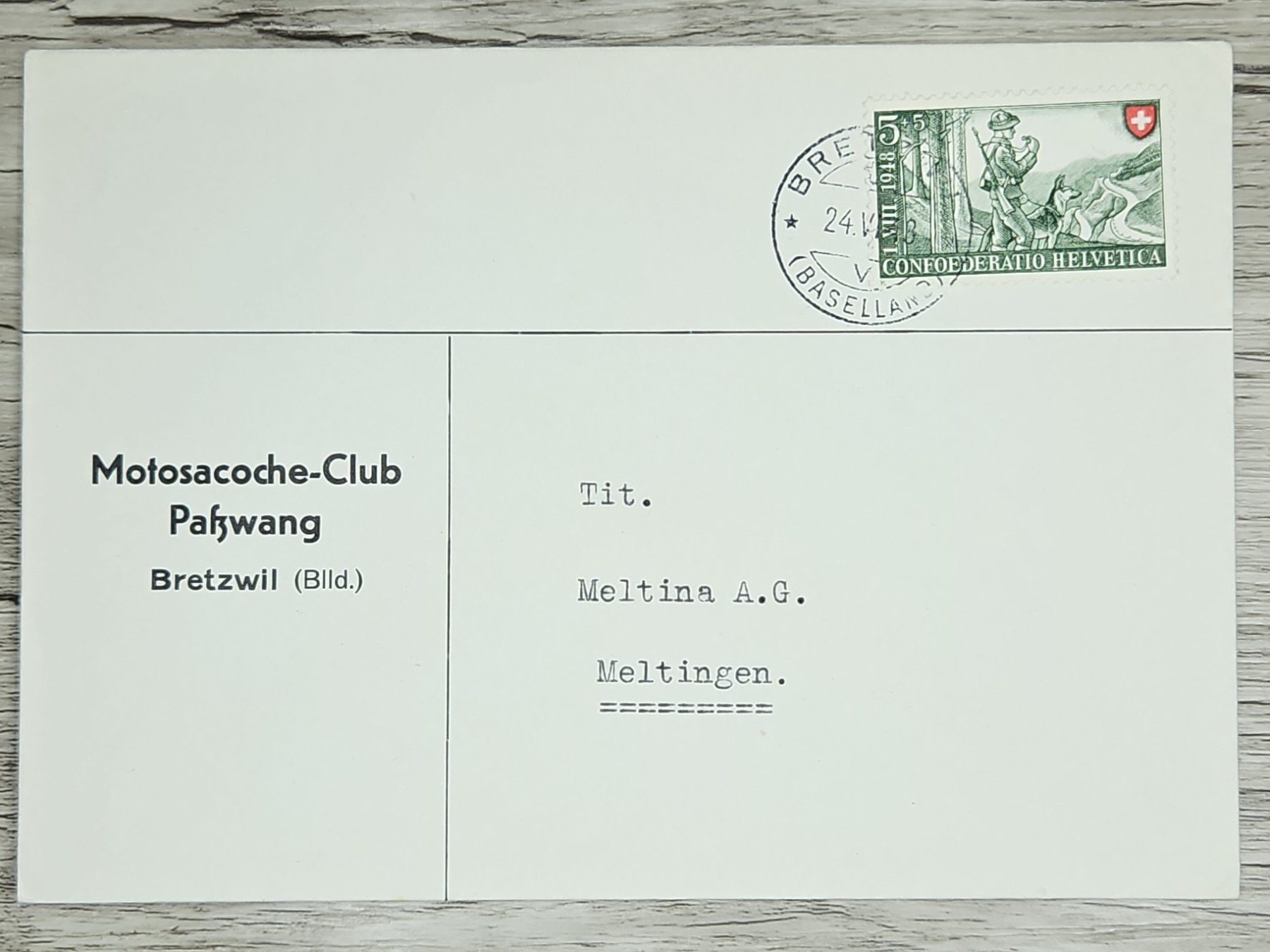 Tutti i francobolli: CL02 Enveloppe + Timbre Suisse 1948 – Usato da Cousset venduto da Patrick_Collections