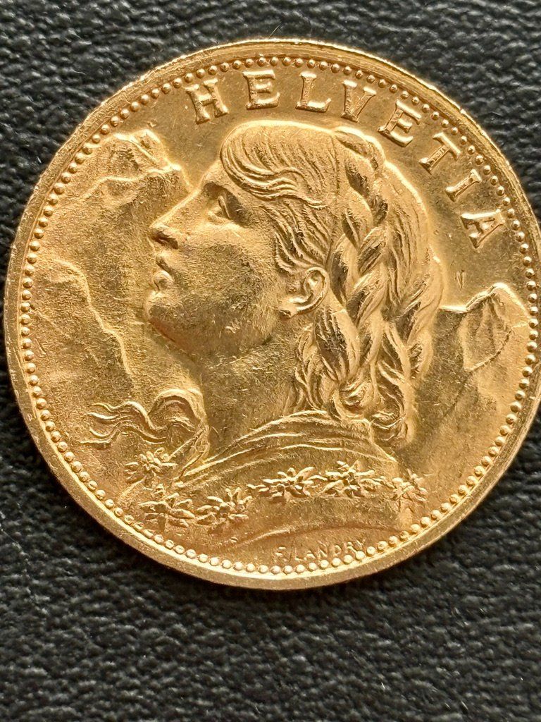 Alle Münzen: Schweiz - Goldvreneli 20 Franken - 1927 – Neu (gemäss Beschreibung) aus Spreitenbach von Outsider
