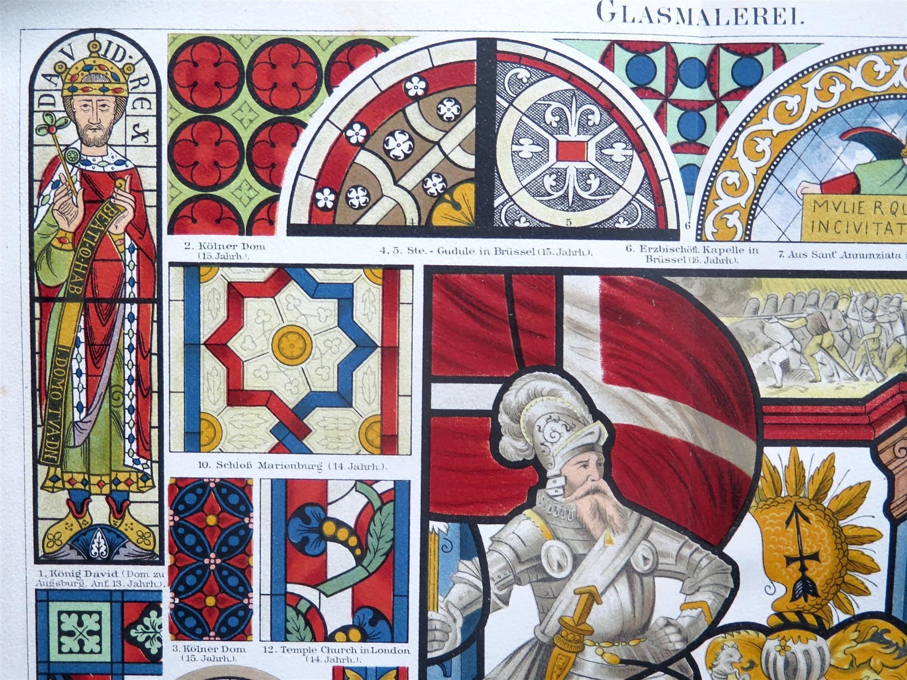 Poster & Bilder: GLASMALEREI Schautafel 1896 Vintage – Gebraucht aus Bern von Balzamico 1