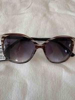 Sonnenbrille 100% UV Schutz gestreift braun mit Etikett