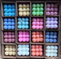 16 Bougie à Bulles cubiques coloré en cire de coco végane.