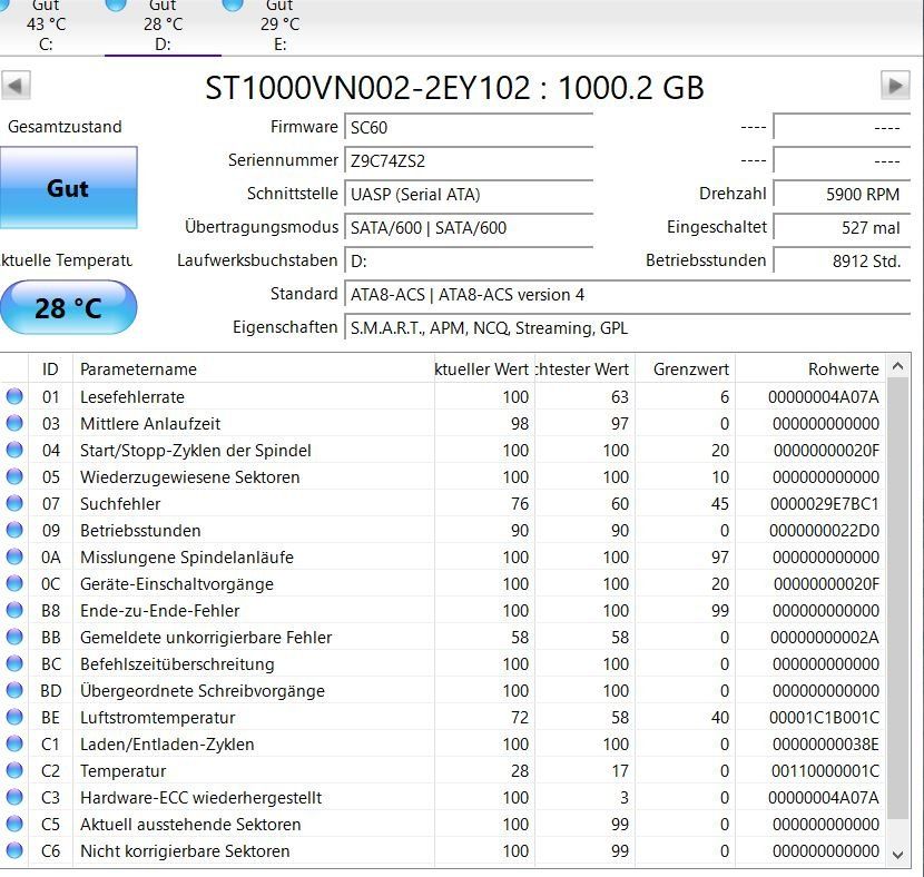 Seagate Disques durs: Seagate Ironwolf 2x 1 TB HDD – D'occasion à Aathal-Seegräben par astolp 1