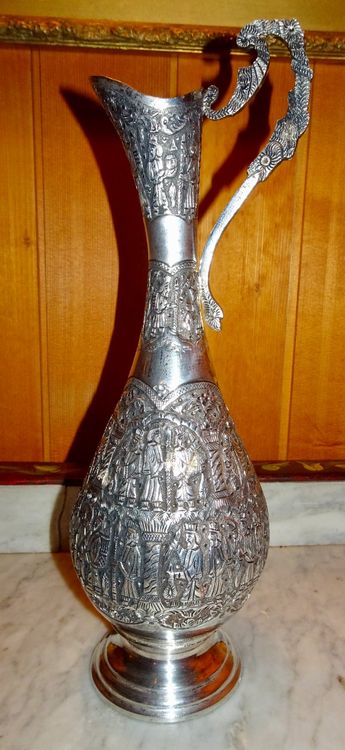 PICHET À VIN OU AIGUIÈRE ART NOUVEAU MÉTAL ARGENTÉ STYLE 1900 DANS LE Gout Wmf 146014