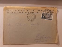 Lettre ancienne de Merano à Bolzano avec timbre rare!