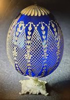Kobaltblaues Glas Ei Bronze, Russland um 1900
