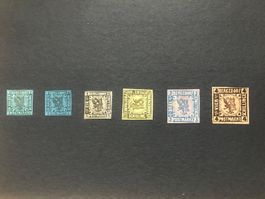 1861, Bergedorf - Briefmarken 1-5
