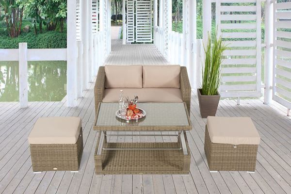 Viplounge Divani: Rattan Gartenmöbel mit klappbarem Tisch – Nuovo e nell'imballaggio originale da Uznach venduto da viplounge 2