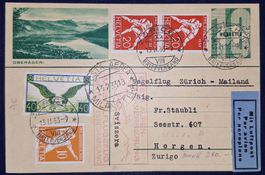 Flugpost Oberägeri 1933 Postkarten Ganzsache