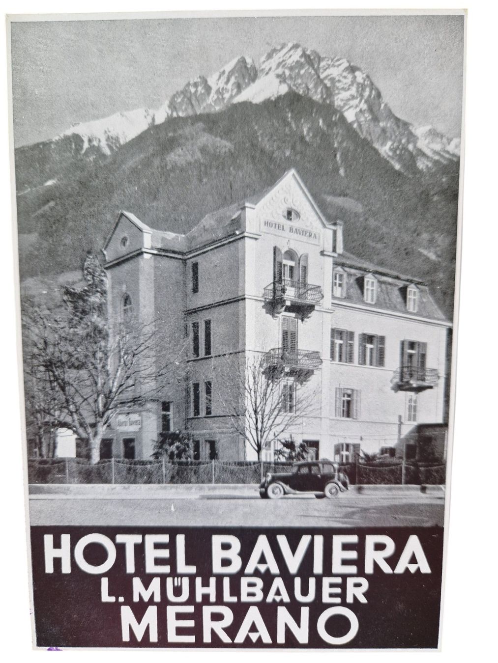 Cartoline postali: Ansichtskarte Werbung Hotel Bavaria Merano 1950er – Usato da Mörschwil venduto da aik_x8mc