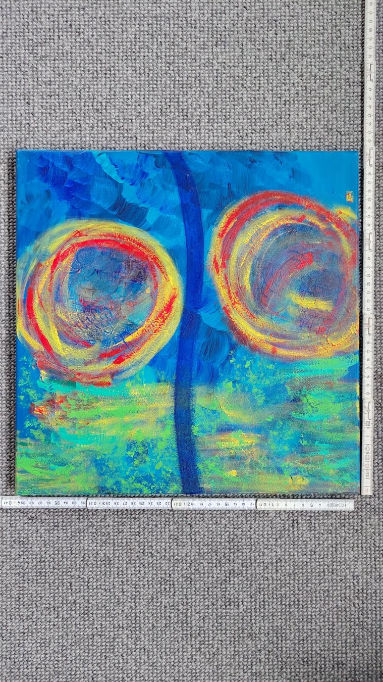 Dipinti: 2x Abstraktes Acrylbild, handgemalt 40x40cm – Usato da Ballwil venduto da bom_ar 1