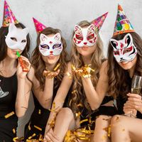 Katzenmaske  5Stk. therian masks paintable Erwachsene Katzen