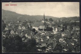 AK Herisau, Teilansicht mit Kirche, 1911