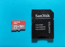 200GB microSDXC-Speicherkarte: UHS-I U1 C10 A1 SanDisk