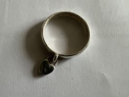 Silberring mit Herz Anhänger, Grösse 56, romantisch, Früh...