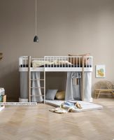 Lit Oliver Furniture mi-haut +matelas+rideaux+matelas de jeu