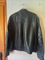 Veste en cuir Warson Motors noire - Style motard vintage