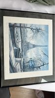 Paris Kunstdruck mit Eiffelturm im Winter, gerahmt!