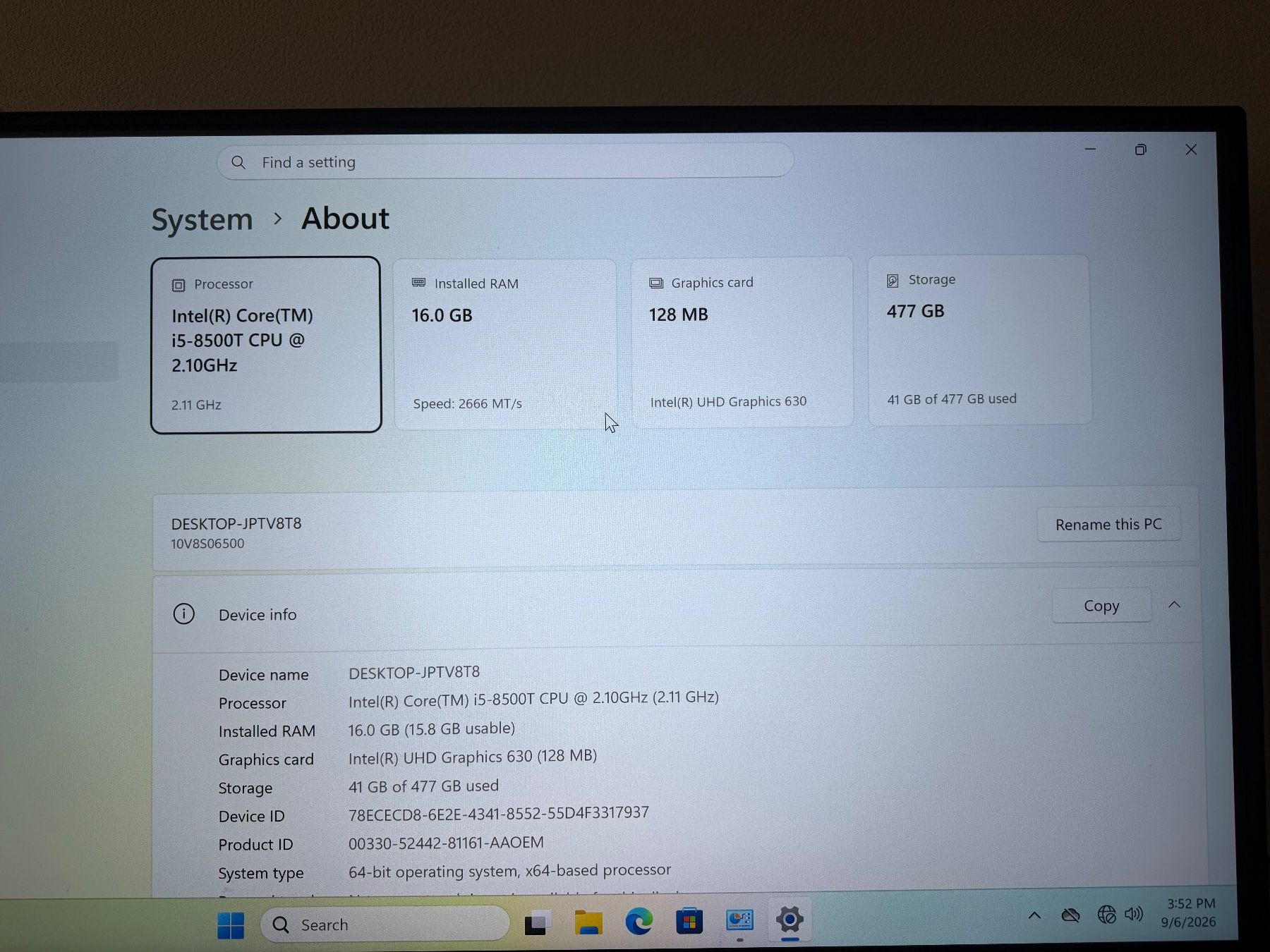 Lenovo PCs: Lenovo ThinkCentre Tiny Desktop m920q – Gebraucht aus Felsberg von Peter.jurga 4