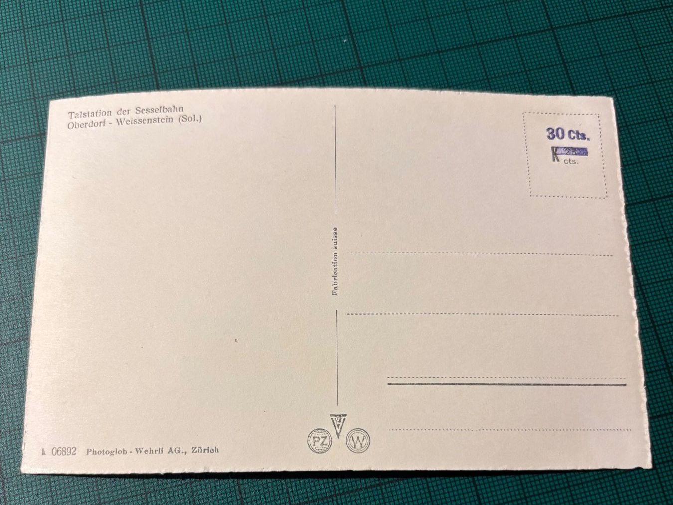 Cartoline postali: Alte AK Talstation Sesselbahn Weissenstein. – Usato da Utzenstorf venduto da Rose0303 2