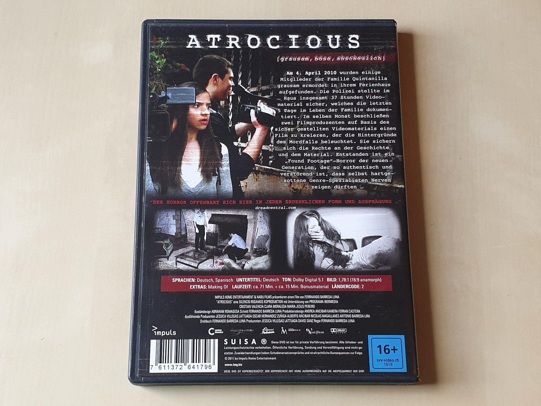 Tous les DVDs: Atrocious – D'occasion à Stansstad par collectorsshop 1