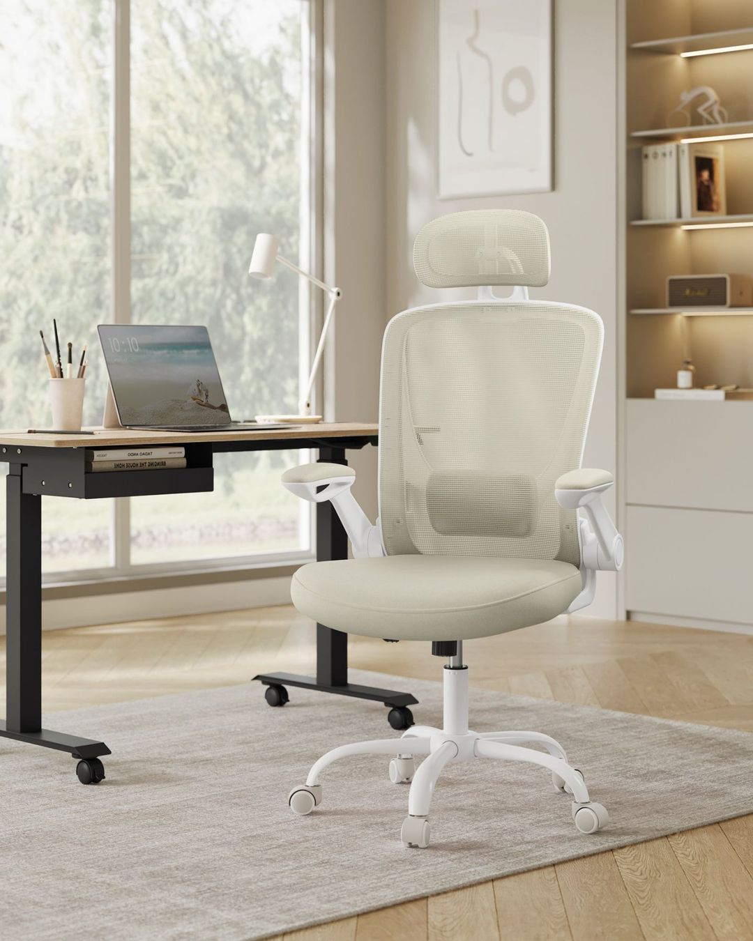Sedie: Bürostuhl ergonomisch mit Mesh cappuccinobeige – Nuovo e nell'imballaggio originale da Lachen SZ venduto da MAMORU-MOEBEL 1