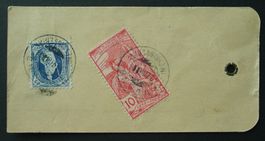 UPU 1900 + Stehende Helvetia Mischfrankatur, Paketkarte