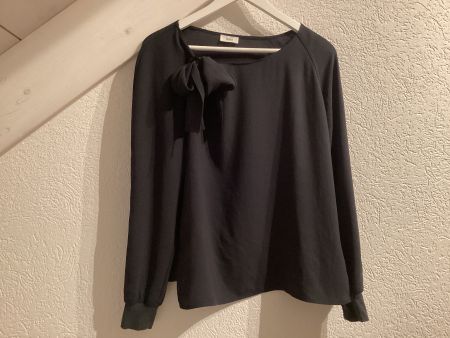 CLOSED schwarze Bluse mit Schleife Grösse S