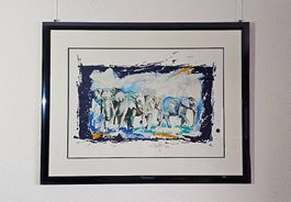 Rolf Knie "Elefantenherde" Serigraphie, handsigniert