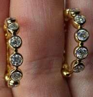 Boucles d'oreille argent diamants de moissanite 0,756 ct GRA