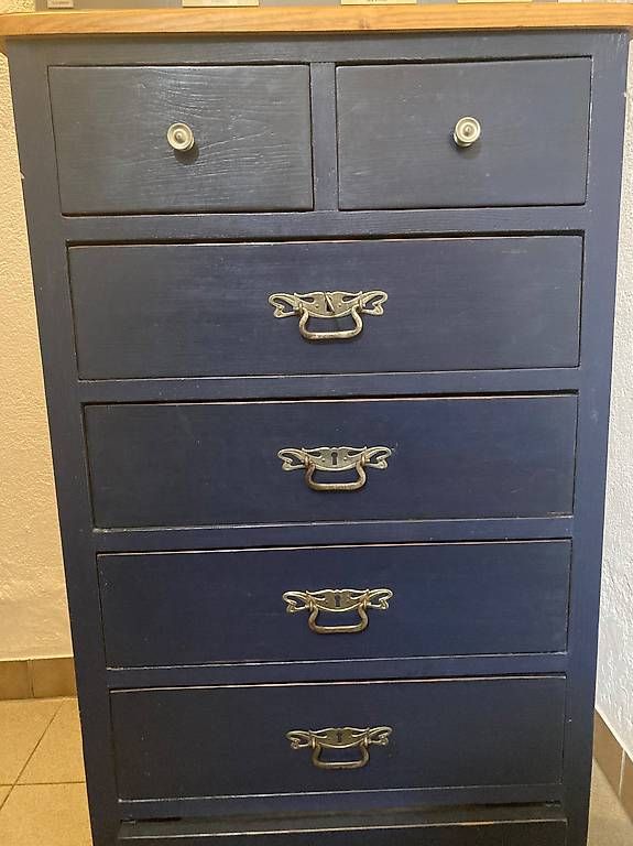 Kommoden: Commode tiroirs bois bleu pétrole – Gebraucht aus Crissier von mar_rwq8 3